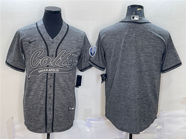 Men's Indianapolis Colts Blank Gray With Patch Cool Base Stitched Baseball Jersey